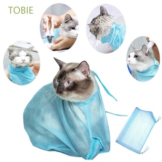 Tobie Protetor Anti-Mordida De Malha Leçar Anti Arranhando Banho Wash Bag Cat Grooming Saco / Multicolor