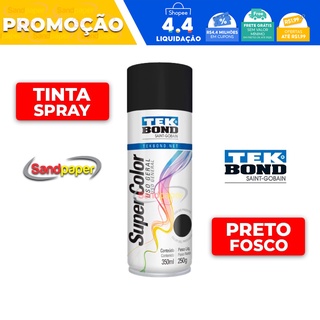 Tinta Spray Preto Fosco TEKBOND Uso Geral 350ml