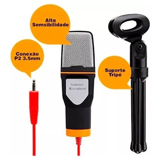 Microfone Condensador Mesa Profissional Podcast Gravação iPhone Pc Skype Video Youtuber Sf-666 (7)