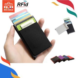 RFID Eua Ridge Fino Preto De Fibra De Carbono Titular Do Cartão De Crédito Carteira De Metal Simples (1)