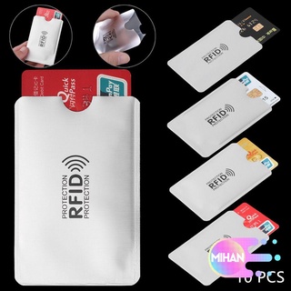 MIHAN 10 Pcs Escudo Inteligente Evitar Scanning Anti-Roubo De Alumínio Cartão De Crédito RFID Bloqueio ID Card Case Protector Manga