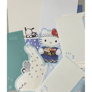 lote mini papel de carta importados morehead hello kitty sanrio antigo Japão Daiso japonês papeis de carta pequeno com envelope