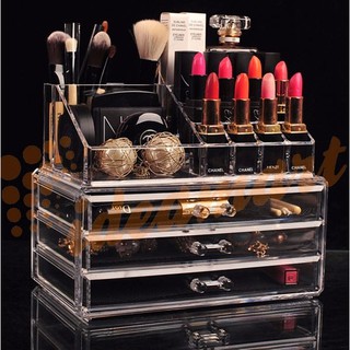 Organizador Porta Maquiagem e Cosmeticos Acrílico 3 Gavetas e 16 Nichos (1)