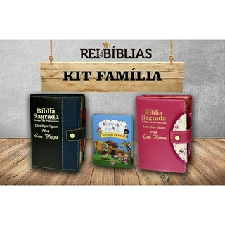 Kit Bíblia Familia - 2 Hipergigante + 1 Criança de Fé