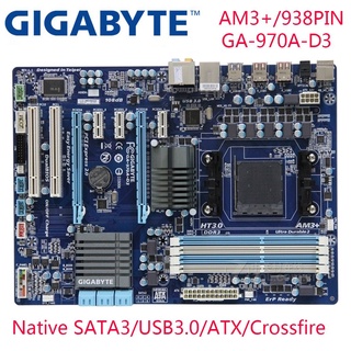 Placa-Mãe AMD 970/AM3 + Gigabyte GA-970A-D3 Motherboard DDR3 32G 970A Desktop Mainboard Placas USB 3.0 Usado
