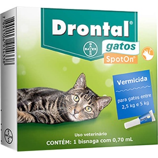 Vermifugo Drontal Spot on 0,70 ml para Gatos de 2,5 a 5 kg