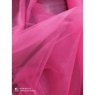 Tecido Tule Frances/cristal Pink c/ Brilho, com largura padrão: 3 Metros