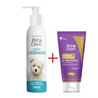Kit de Cuidados Hidratante Para Focinhos e Patas + Limpa Lagrimas Pet Clean Para Cães E Gatos (1)