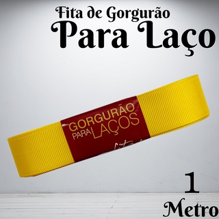 Fita De Gorgurão Para Laço 22mm Progresso | 1 Metro - Amarelo Gema