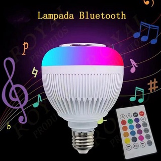 Lampada Bluetooth De Led Caixa De Som C Controle 12w Rgb