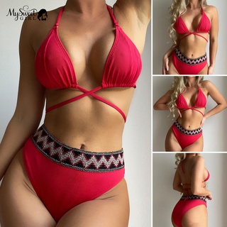 Mysweetgirl Conjunto De Biquíni Feminino Sexy De Verão Com Roupas De Praia