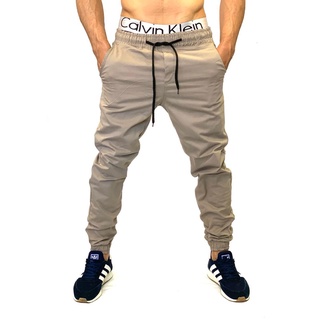 calça jogger jeans masculino em sarja jogger c/ punho elastico slim fit estilo destroyed lançamento (9)