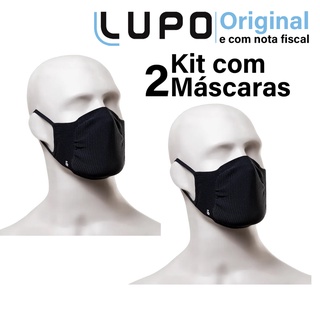 Kit 2 Máscaras Lupo Proteção Antivirus Sem Costura Adulto e Infantil Kids Antimicrobial Reutilizável Lavavel Microfibra