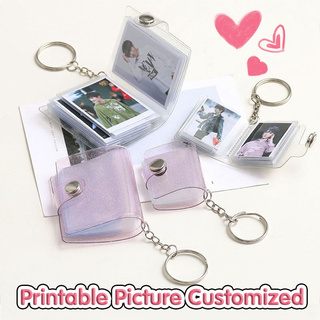 Mini Photo Album Cute Keychain Krop Photocards Holder Transparent Picture Storage Portable