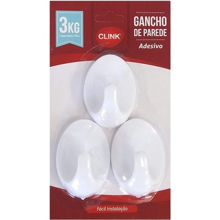 Kit 3 Gancho Adesivo Parede Multiuso Cozinha Banheiro