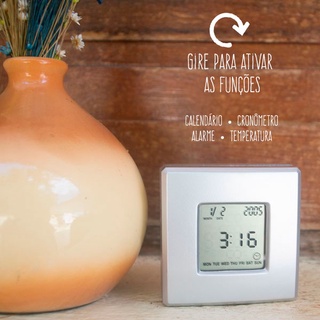 Despertador de Mesa Relógio Multifunção Timer Temperatura Alarme Crônometro