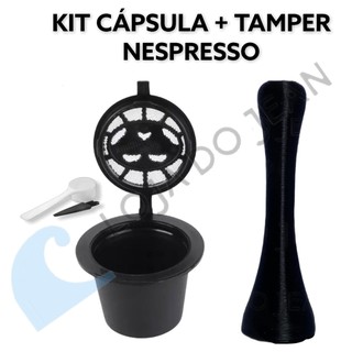 Kit Cápsula + Tamper Nespresso Reutilizável Cafeteira Café