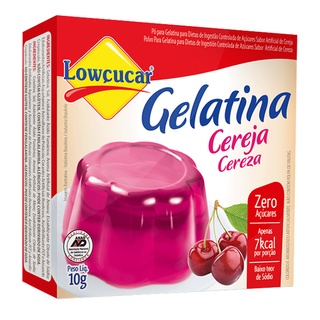 Gelatina sabor Cereja, ZERO açúcares, SEM glúten - Lowçucar 10g