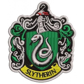 Patch Bordado Harry Potter Logo Brasão Sonserina 10x8,5cm Hp22 - Termocolante / Costura - Pronta Entrega