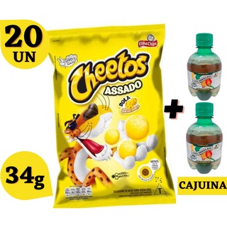 20 Cheetos Bola Queijo Suiço 34g + 02 Cajuina 250ml de BRINDE