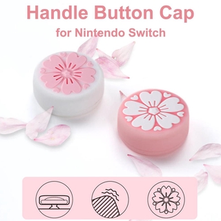 Sweet Sakura Flower Thumb Grip Caps ,Joystick Cap for Nintendo Switch & Lite Silicone Caps Cover for Nintendo Switch