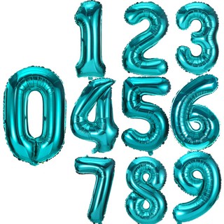 Balão Metalizado Numero Azul Tiffany 70cm 30" polegadas