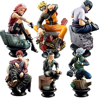 6 Unidades / Lotes Shippuden Naruto Anime Modelo Bonecas Estatueta Sasuke Gaara kakashi PVC Figuras De Ação Estátua Brinquedos Colecionáveis