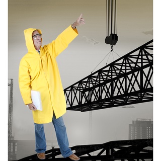 Capa de chuva PVC Forrada amarela EPI Obras