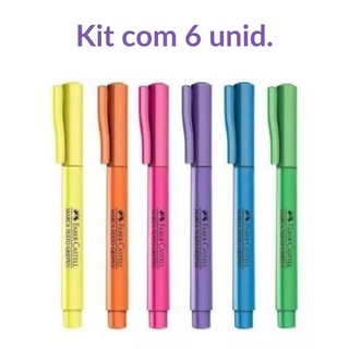 Kit Marca-texto Faber-Castell Grifpen Tons Neon - C/ 6 Unid.