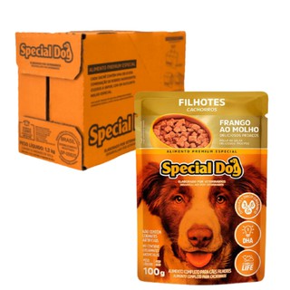 12 unidades Ração úmida FILHOTES FRANGO Sache Premium Special Dog para cães cachorros original caixa lacrada