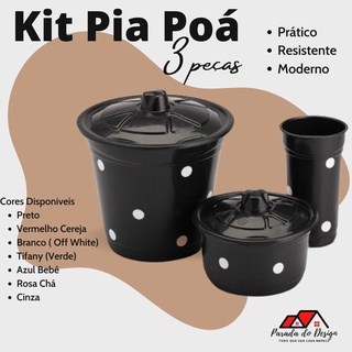 Kit Pia Cozinha Poá Plástico 3 Peças (1)