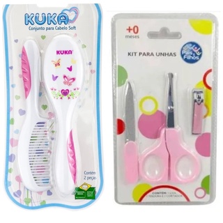 Kit de Higiene Para Bebe Cortador de Unha Pente E Escova Para Meninas/Meninos