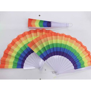 Leque colorido para festa,carnaval arco-íris