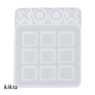 Kiki Tic Tac Toe Moldes Para Resina Fundição Pequeno O X Jogo De Tabuleiro Molde De Silicone Ofício Diy