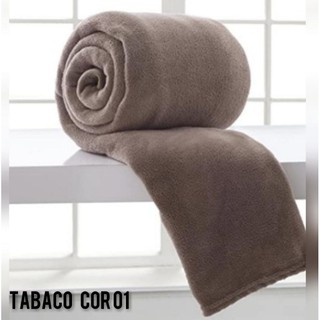 Cobertor Manta Casal Microfibra Cores Lisas Toque Macio