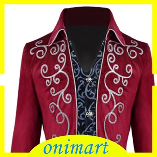 Male Medieval Tailcoat Steampunk Lapel Overcoat Trench Coat Jacket
