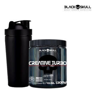 Creatina Turbo 300g Black Skull + Coqueteleira - Promocao! Oferta