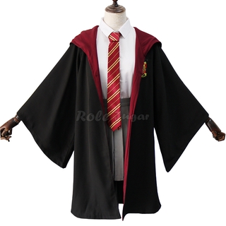 Veste Harry Potter Robe E Gravata Halloween Gryffindor Slytherin Hufflepuff Ravenclaw Traje De Manto M Gico