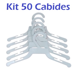 Kit Com 50 Cabides Brancos Para Roupas Bebê/infantil - 50 Cabides - Ideal para Bodys de Bebês (1)