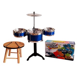 Bateria Infantil com 5 ou 3 tambores + banquinho Jazz Drum (2)