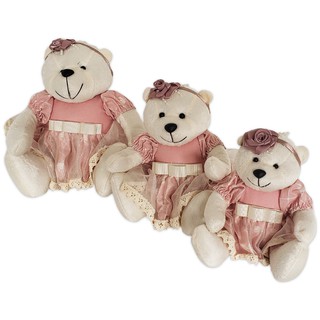 Trio Ursos Ursinhas Ursinhos de Pelúcia Para Nichos Decoração Quarto de Bebê Princesa Principe Aviador Marinheiro - Últimas Unidades (1)