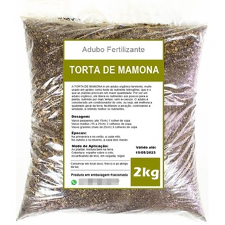 2kg de Torta De Mamona Adubo Fertilizante Orgânico