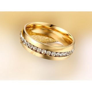 Aliança anel Zirconia strass com pedras brilhantes compromisso casamento noivado banhadas a ouro 2021