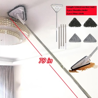 (Enviado em 24 horas)Esfregão Rotating triangle cleaning mop Glass Cleaner Cleaning Dust Mop (1)