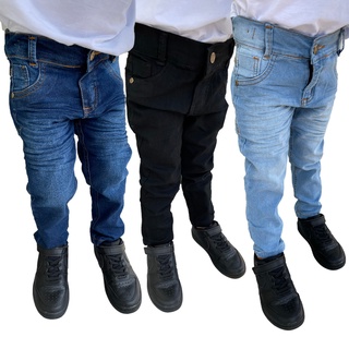 Kit 3 Calça jeans Infantil Masculina Skinny Estilosa