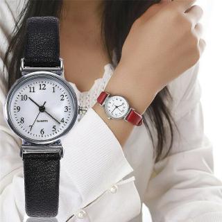 Clássico Ocasional Das Mulheres De Couro Quartz Strap Watch Rodada Analógico Relógio De Pulso Relógios
