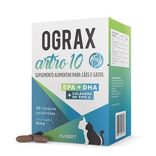 Ograx Artro 10 30 Caps 29,4g Suplemento Alimentar Para Cães E Gatos - Avert
