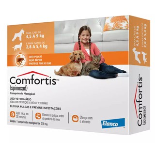Antipulgas Confortis Elanco para Cães de de 4,5 a 9 Kg e Gatos de 2,8 a 5,4 Kg Pet