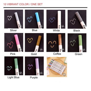 1 Pack Metallic Marker Pen 1MM Decor Paint Pen Colored for DIY Photo Album Drawing,Coloring Book,No Duplicated