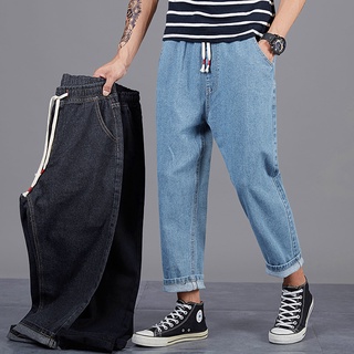 ☽ ◊ Calça jeans Masculina Folgada De Tamanho Grande Nove Pontos